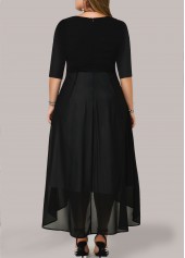 Plus Size Multi Color Tummy Coverage Half Sleeve Dress | thumb picture 