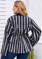 Plus Size Lace Trim Printed Blouse | thumb picture 