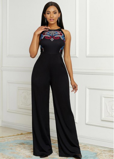 Modlily Sleeveless Round Neck High Waisted Jumpsuit - XL