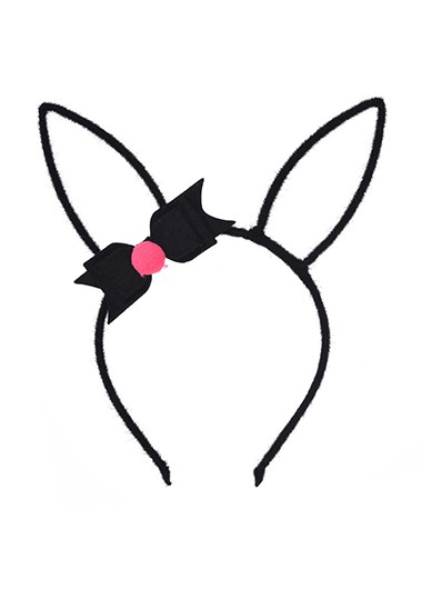 Rabbit Ears Bowknot Plush Black Headband     2nd 75%