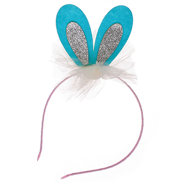 Baby Rabbit Ears Mesh Panel Blue Headband