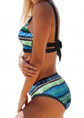 Tie Back Printed Mid Waist Bikini Set | thumb picture 