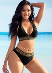 Sheer Mesh Halter Tie Back Bikini Set | thumb picture 