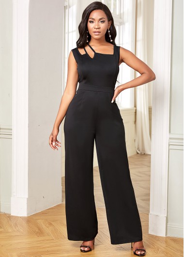Modlily Tie Back Sleeveless Solid Straight Jumpsuit - M from Modlily ...