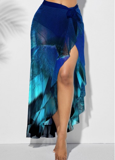 Modlily Side Slit Asymmetric Hem One Piece Beach Skirt - XL