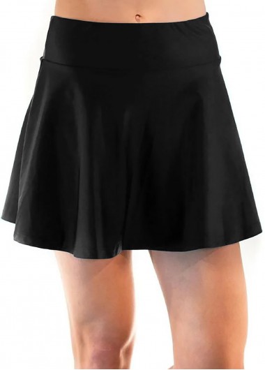 Modlily Black High Waisted Swim Skirt - S