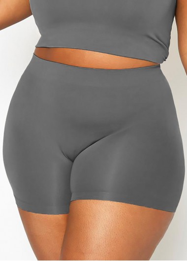 Modlily Plus Size High Waisted Solid Swim Shorts - 2X