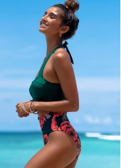 Floral Print Halter High Waist Bikini Set | thumb picture 