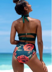 Floral Print Halter High Waist Bikini Set | thumb picture 
