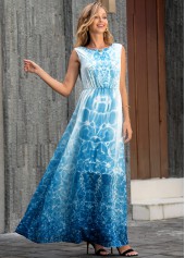 Sleeveless V Back Tie Dye Print Maxi Dress | thumb picture 