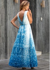 Sleeveless V Back Tie Dye Print Maxi Dress | thumb picture 