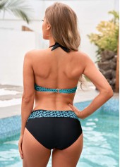 Geometric Print Halter Mid Waist Bikini Set | thumb picture 