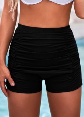 Black Ruched High Waisted Swim Shorts | thumb picture 