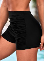 Black Ruched High Waisted Swim Shorts | thumb picture 