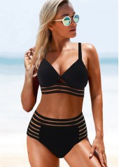 Sheer Mesh High Waisted Bikini Set