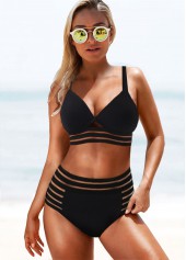 Sheer Mesh High Waisted Bikini Set | thumb picture 