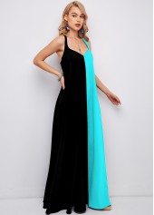 Color Block Spaghetti Strap Maxi Dress | thumb picture 