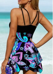 Paisley Print Asymmetric Hem Swimdress and Shorts | thumb picture 
