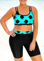 Plus Size Polka Dot High Waisted Bikini Set