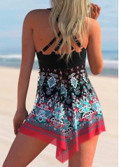 Tribal Print Asymmetric Hem Swimdress and Shorts | thumb picture 