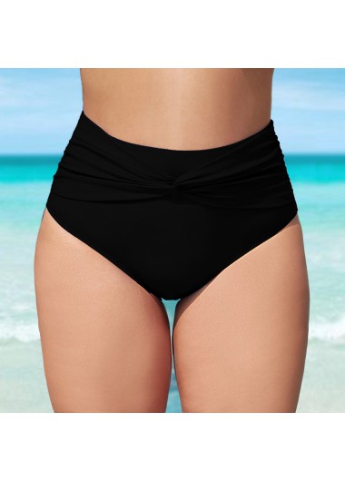 Modlily Plus Size Twist Front High Waisted Bikini Bottom - 4X