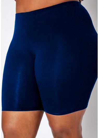 Modlily Plus Size Skinny Solid High Waist Swim Shorts - 1X