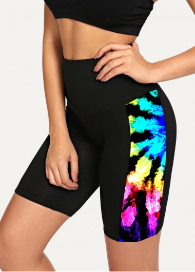 Modlily Tie Dye Print High Waisted Swim Shorts - XXL