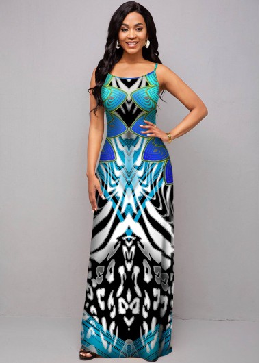 Modlily Leopard and Tribal Print Spaghetti Strap Dress - XL