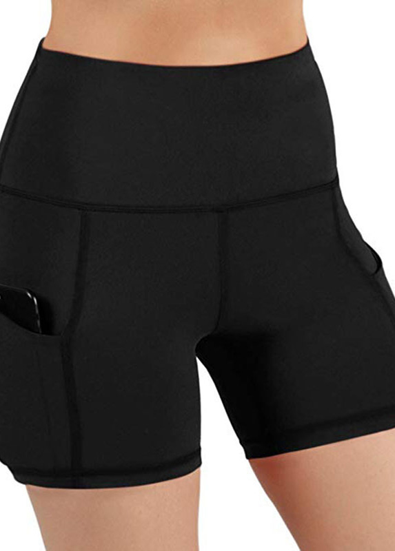 Plus Size Pocket Detail High Waist Swim Shorts
