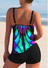 Colorful Printed Spaghetti Strap Tankini Set | thumb picture 