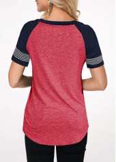 Contrast Round Neck Short Sleeve T Shirt | thumb picture 