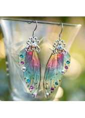 Rainbow Color Butterfly Wings Design Earrings | thumb picture 
