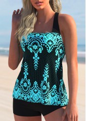 Tribal Print Cross Strap Tankini Set | thumb picture 