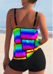 Rainbow Color Geometric Print Tankini Set | thumb picture 