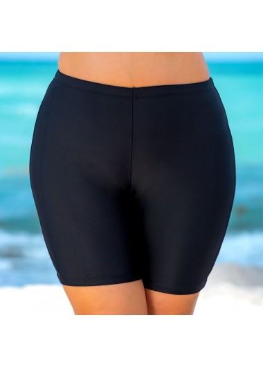Modlily High Waist Skinny Solid Plus Size Swim Shorts - 3X