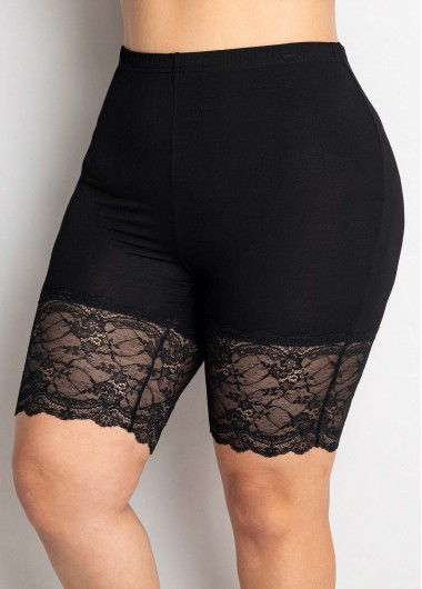 Modlily Plus Size Lace Stitching High Waisted Legging - 2X