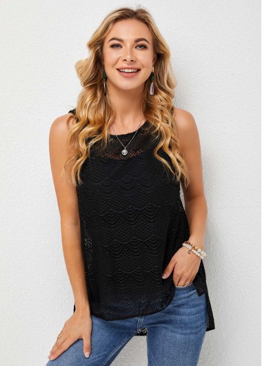 Modlily Round Neck Tank Top and Black Camisole - S