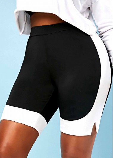 Modlily Plus Size Contrast High Waisted Swim Shorts - 2X