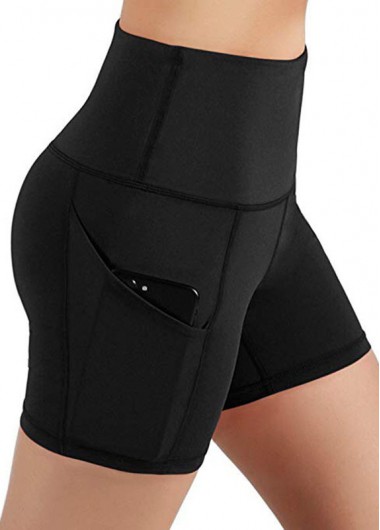 Modlily Plus Size Pocket Detail High Waist Swim Shorts - 1X