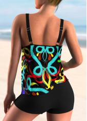 Colorful Printed Spaghetti Strap Tankini Set | thumb picture 