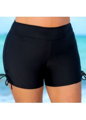 High Waist Tie Side Drawstring Plus Size Swim Shorts | thumb picture 