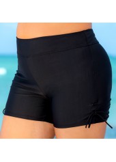 High Waist Tie Side Drawstring Plus Size Swim Shorts | thumb picture 