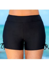 High Waist Tie Side Drawstring Plus Size Swim Shorts