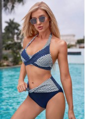 Mid Waist Polka Dot Tie Back Bikini Set | thumb picture 