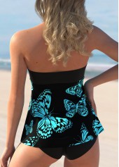 Butterfly Print Halter Bowknot Tankini Set | thumb picture 