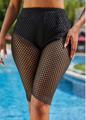 High Waisted Hole Black Swim Shorts | thumb picture 