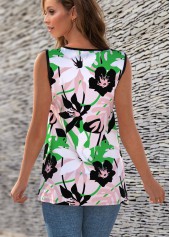 Cross Strap Floral Print Tank Top | thumb picture 