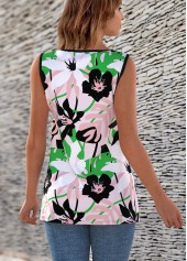Cross Strap Floral Print Tank Top | thumb picture 
