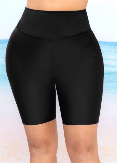 Modlily Plus Size High Waist Solid Swim Shorts - 3X