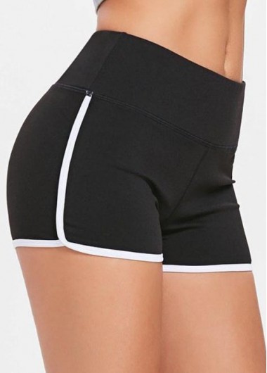 Modlily Contrast Stitch Mid Waist Swim Shorts - S